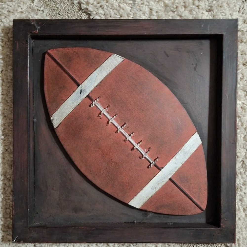 Rustic Metal  Football Wall Art